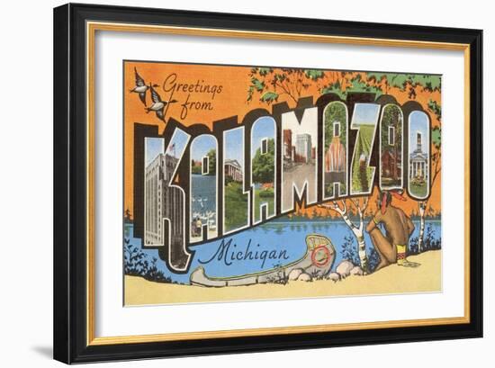 Greetings from Kalamazoo, Michigan-null-Framed Art Print