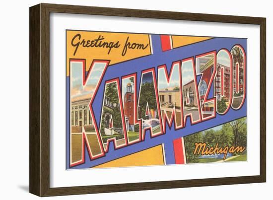 Greetings from Kalamazoo, Michigan-null-Framed Art Print