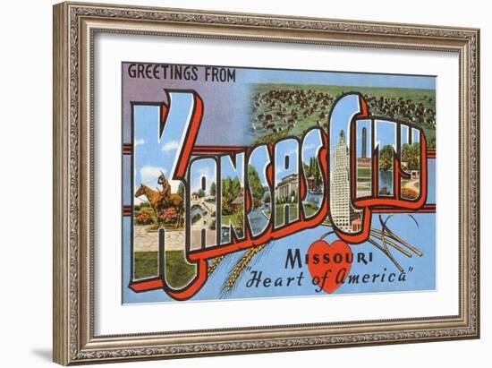 Greetings from Kansas City, Missouri-null-Framed Art Print