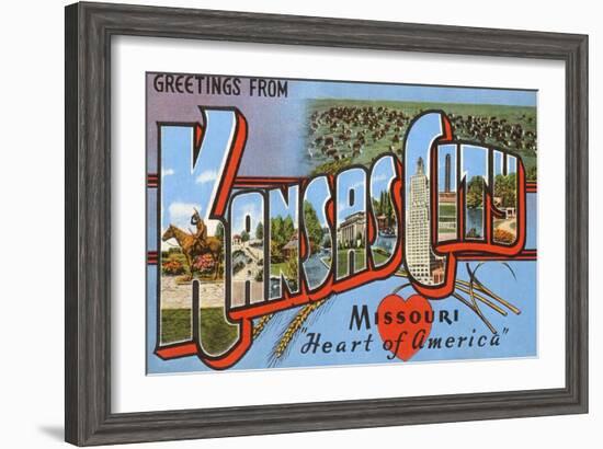 Greetings from Kansas City, Missouri-null-Framed Art Print