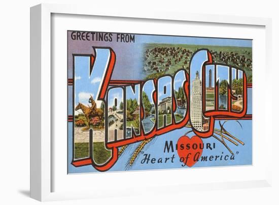 Greetings from Kansas City, Missouri-null-Framed Art Print