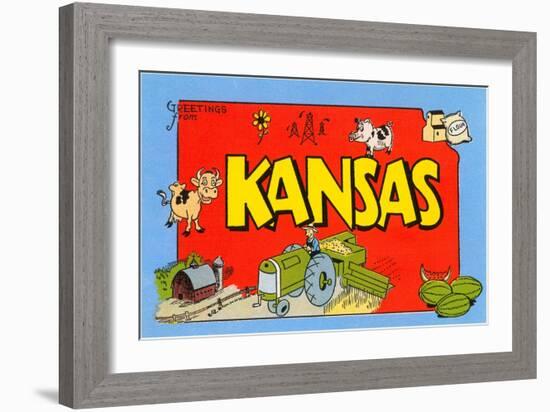 Greetings from Kansas-null-Framed Art Print