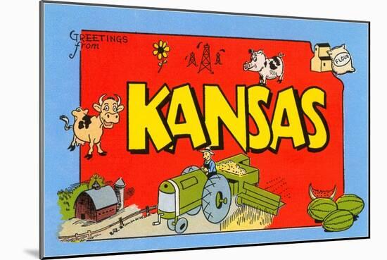 Greetings from Kansas-null-Mounted Art Print