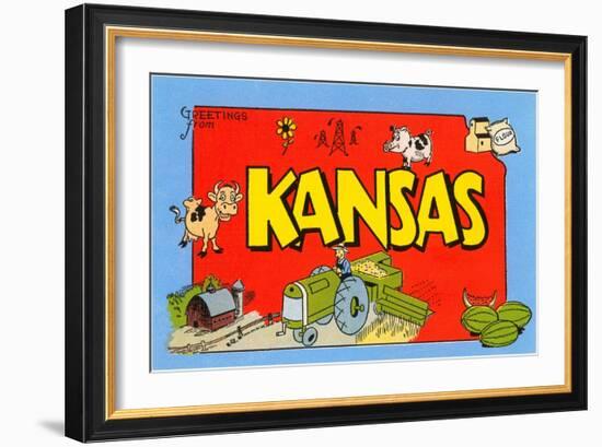 Greetings from Kansas-null-Framed Art Print