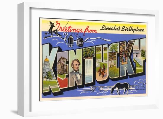 Greetings from Kentucky-null-Framed Art Print