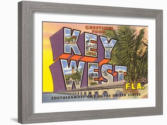 Greetings from Key West, Florida-null-Framed Art Print