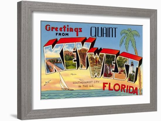 Greetings from Key West, Florida-null-Framed Art Print