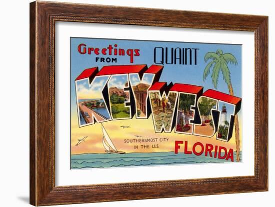 Greetings from Key West, Florida-null-Framed Art Print