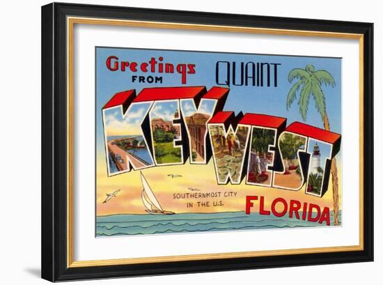 Greetings from Key West, Florida-null-Framed Art Print