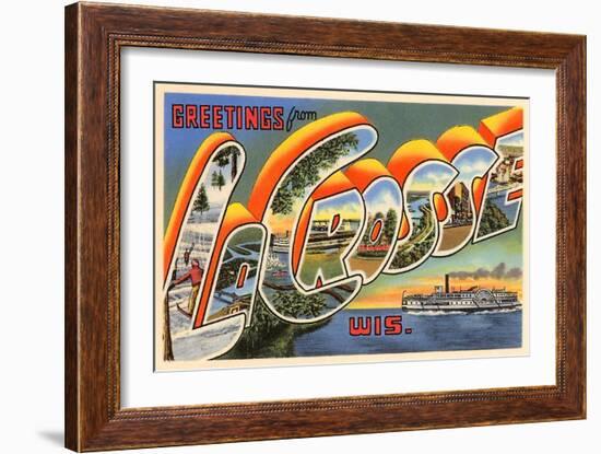 Greetings from La Crosse, Wisconsin-null-Framed Art Print