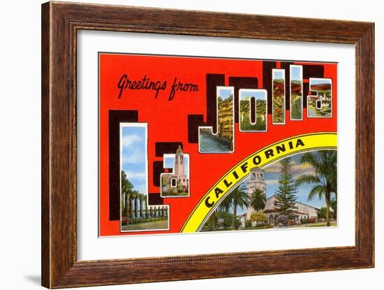 Greetings from La Jolla, California-null-Framed Giclee Print