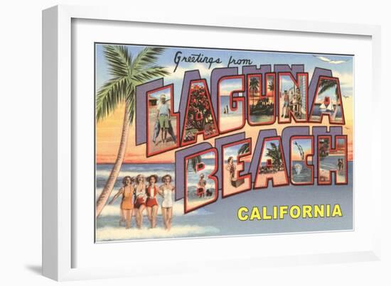 Greetings from Laguna Beach-null-Framed Art Print