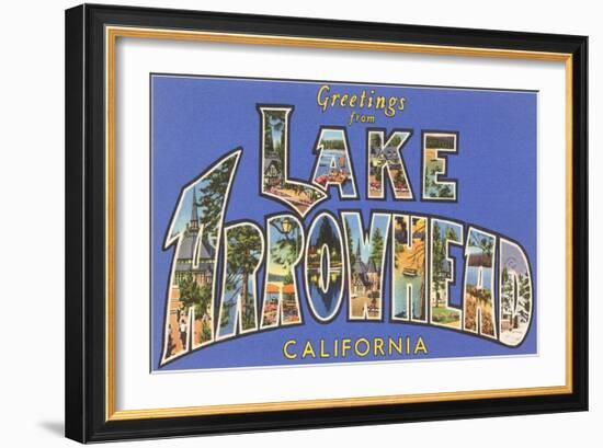 Greetings from Lake Arrowhead, California-null-Framed Art Print