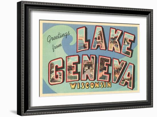 Greetings from Lake Geneva, Wisconsin-null-Framed Art Print