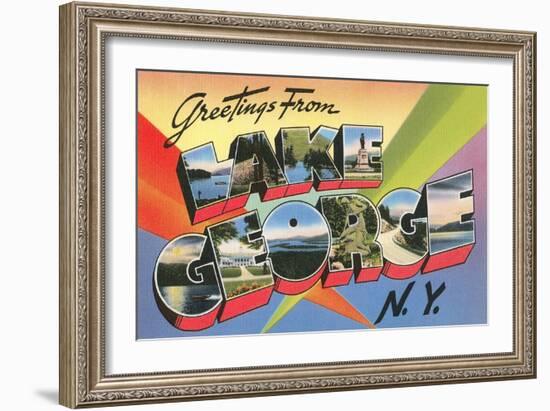 Greetings from Lake George, New York-null-Framed Art Print