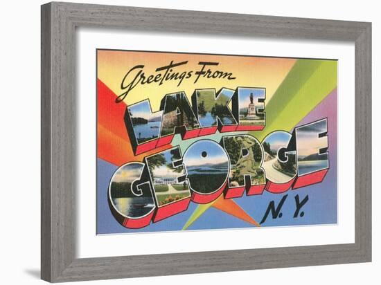 Greetings from Lake George, New York-null-Framed Art Print