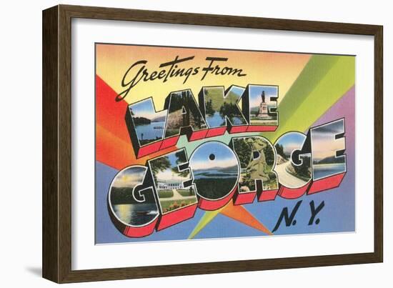 Greetings from Lake George, New York-null-Framed Art Print