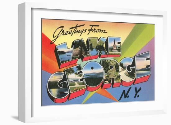 Greetings from Lake George, New York-null-Framed Art Print