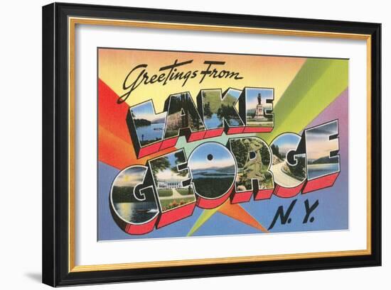 Greetings from Lake George, New York-null-Framed Art Print