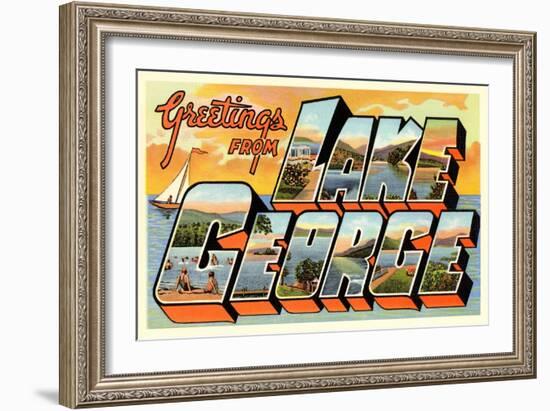 Greetings from Lake George, New York-null-Framed Art Print