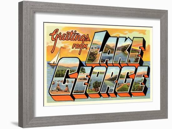 Greetings from Lake George, New York-null-Framed Art Print