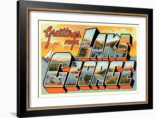 Greetings from Lake George, New York-null-Framed Art Print