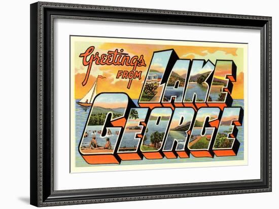 Greetings from Lake George, New York-null-Framed Art Print