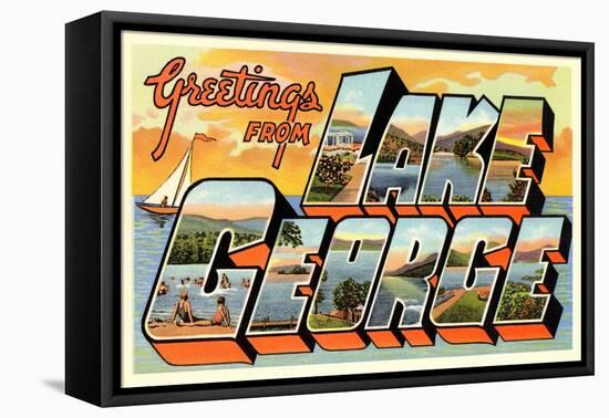Greetings from Lake George, New York-null-Framed Stretched Canvas