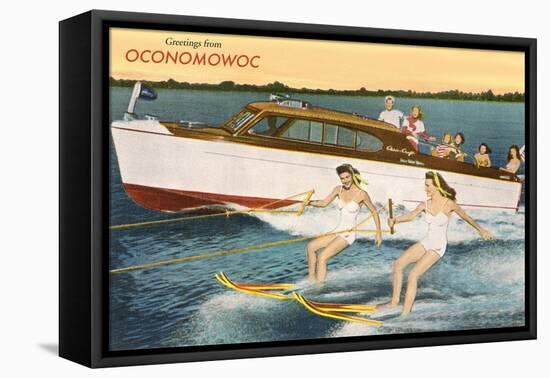 Greetings from Lake Oconomowoc-null-Framed Stretched Canvas