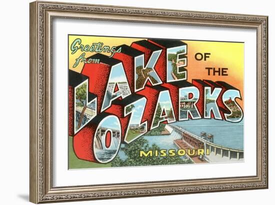 Greetings from Lake of the Ozarks, Missouri-null-Framed Art Print