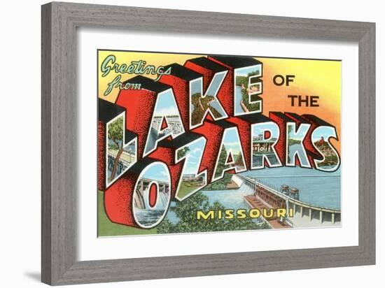 Greetings from Lake of the Ozarks, Missouri-null-Framed Art Print