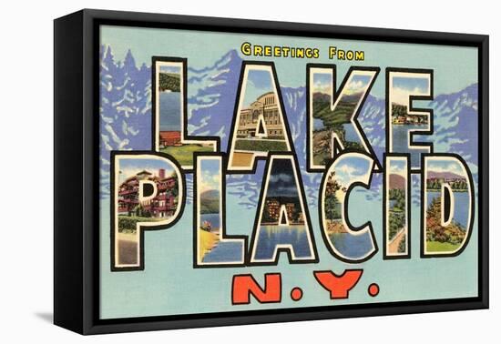 Greetings from Lake Placid, New York-null-Framed Stretched Canvas