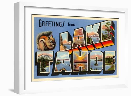 Greetings from Lake Tahoe, California-null-Framed Art Print