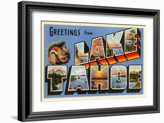 Greetings from Lake Tahoe, California-null-Framed Art Print