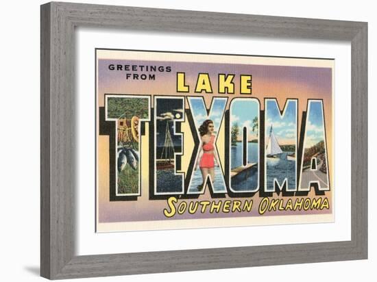 Greetings from Lake Texoma, Oklahoma-null-Framed Art Print