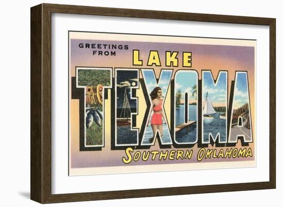 Greetings from Lake Texoma, Oklahoma-null-Framed Art Print