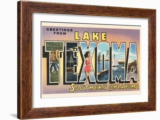 Greetings from Lake Texoma, Oklahoma-null-Framed Art Print