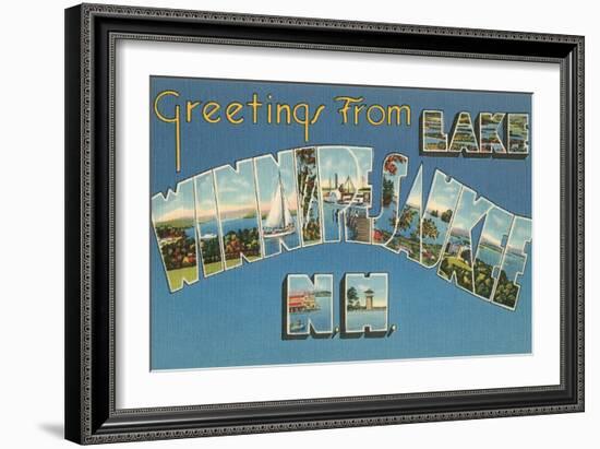 Greetings from Lake Winnipesaukee, New Hampshire-null-Framed Art Print