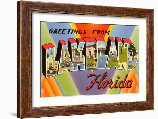 Greetings from Lakeland, Florida-null-Framed Art Print