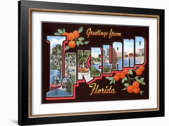 Greetings from Lakeland, Florida-null-Framed Art Print