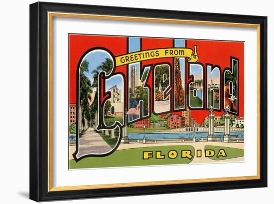 Greetings from Lakeland, Florida-null-Framed Art Print