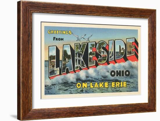 Greetings from Lakeside, Ohio-null-Framed Art Print