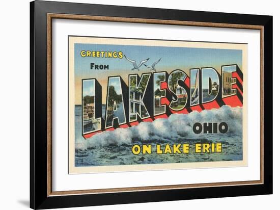 Greetings from Lakeside, Ohio-null-Framed Art Print