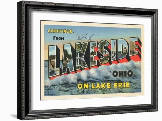 Greetings from Lakeside, Ohio-null-Framed Art Print