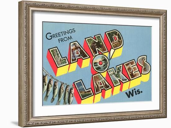 Greetings from Land O'Lakes, Wisconsin-null-Framed Art Print