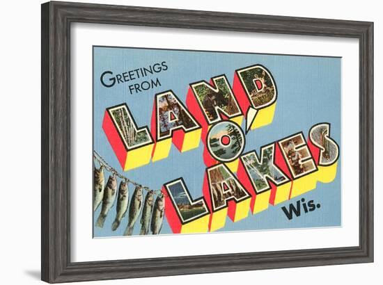 Greetings from Land O'Lakes, Wisconsin-null-Framed Art Print