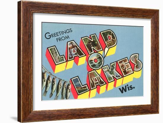 Greetings from Land O'Lakes, Wisconsin-null-Framed Art Print