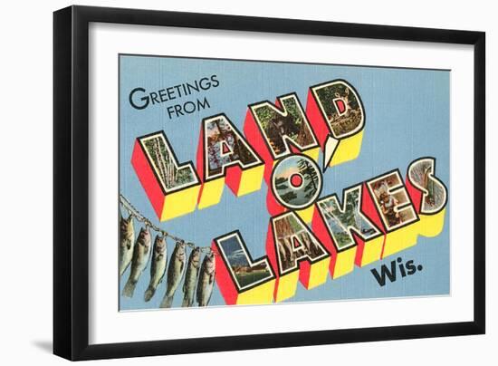 Greetings from Land O'Lakes, Wisconsin-null-Framed Art Print