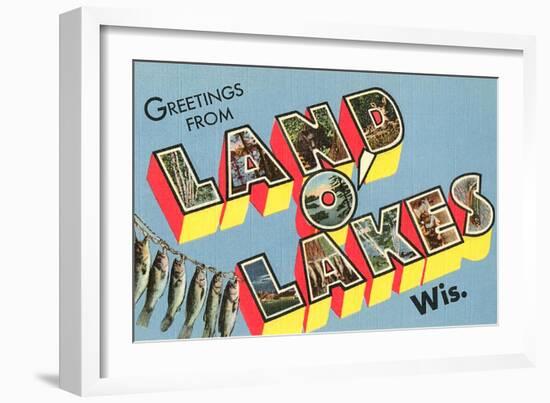 Greetings from Land O'Lakes, Wisconsin-null-Framed Art Print