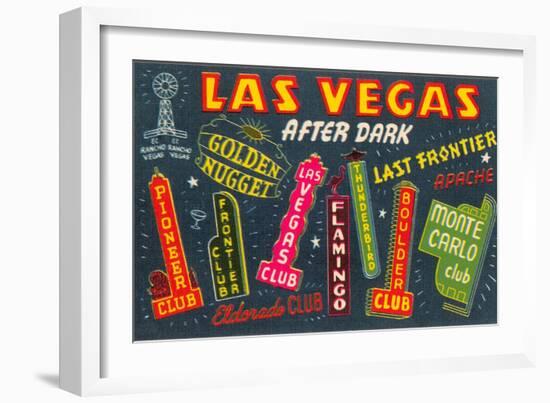 Greetings from Las Vegas, Nevada-null-Framed Premium Giclee Print